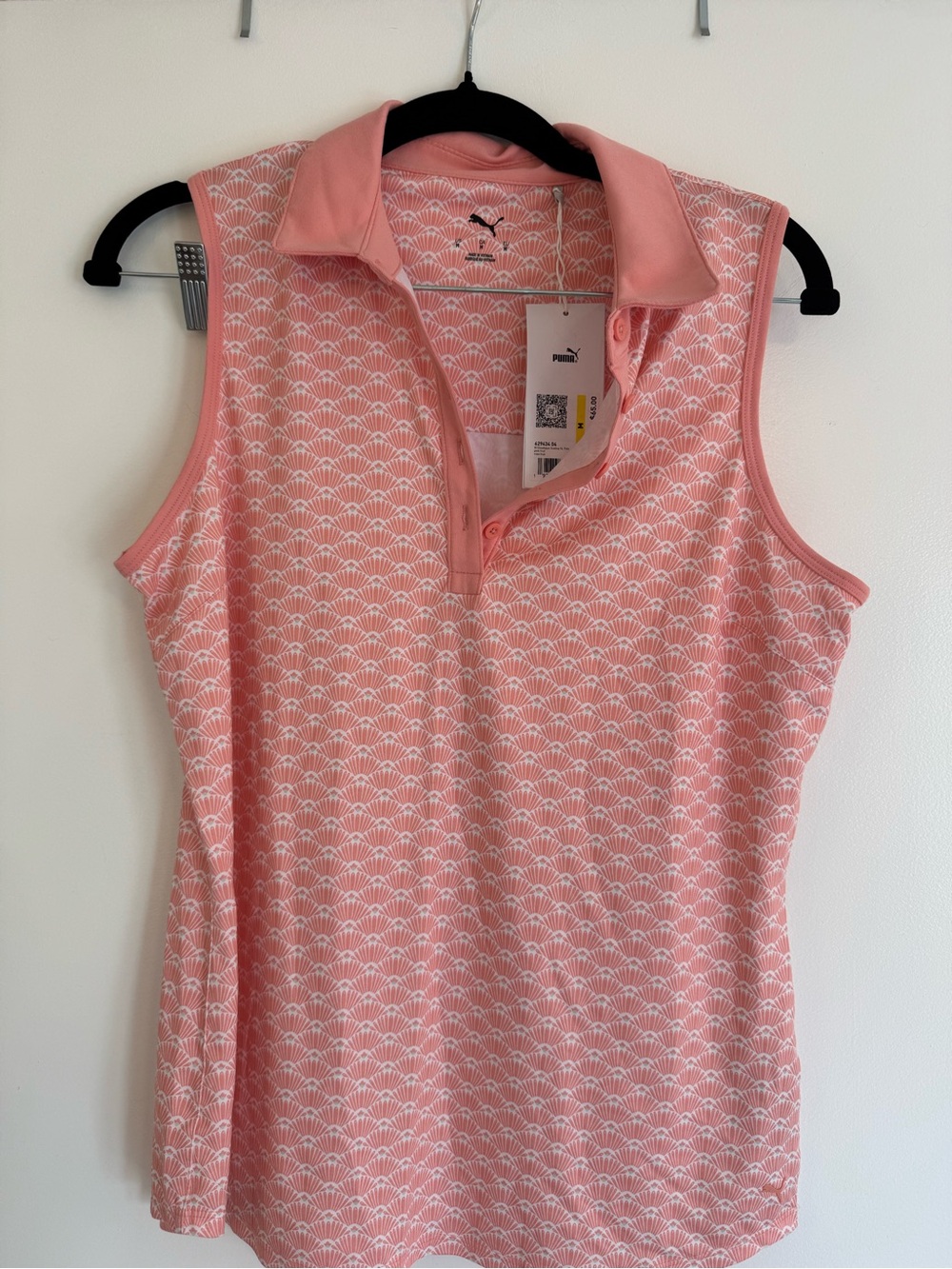 Golf Puma Coral Pink Fan-Print Polo - Picture 2 of 2